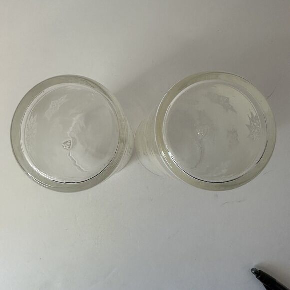 Federal Glass White Satin Frost Snowflake Starburst Highball Glasses PAIR(2) VTG - Picture 8 of 11